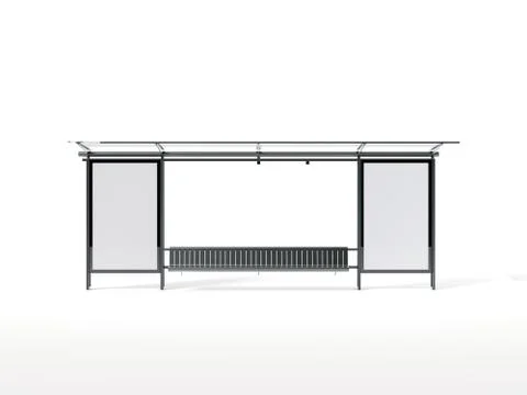 Bus stop with two blank banners. 3d rendering Foto stock