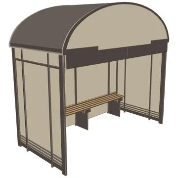 Bus stop vector background icon design flat street city transport illustratio Stock Illustration