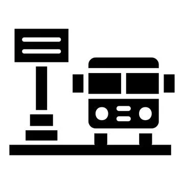 Bus Stop Vector Icon Design Illustration Stock Illustration