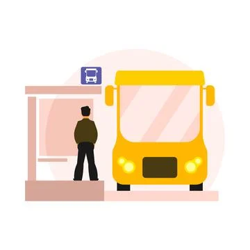 Bus stop vector illustration Stock Illustration