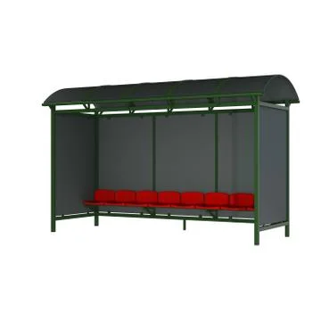 Bus stop on a white background. Isolate. Foto stock