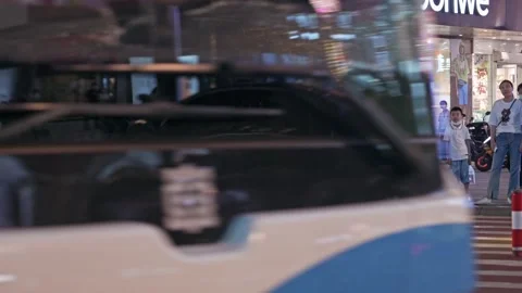 A bus stopped at the platform Stock Footage 242652049