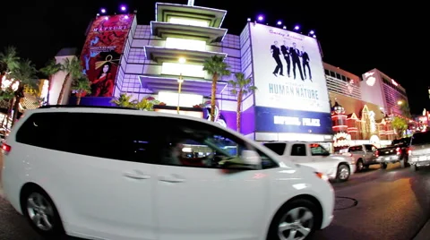 Bus on Strip Stock Footage 1043339