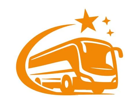 Bus Swoosh Star Icon, Dynamic Transport Symbol for Travel Stock Illustration