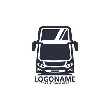 Bus template logo design Illustrazione stock