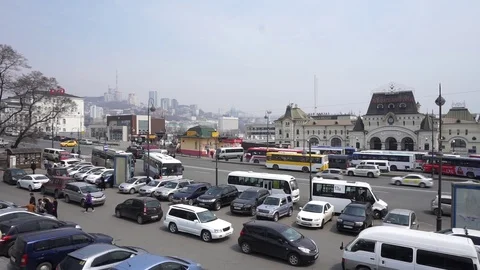 Bus terminal Vídeo Stock 90843483