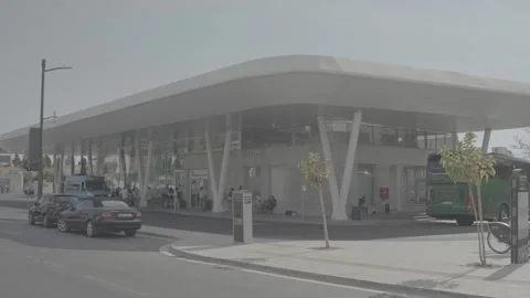 Bus terminal in Paphos, Cyprus Stock Footage 344056266