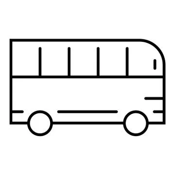 Bus thin line icon. Passenger vector illustration isolated on white. Auto Stock Illustration