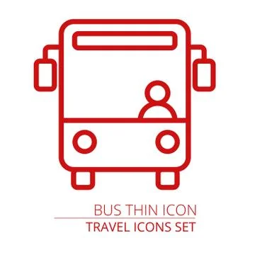 Bus thin line vector icon Stock Illustration