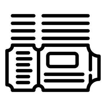 Bus ticket pack icon, outline style 스톡 일러스트