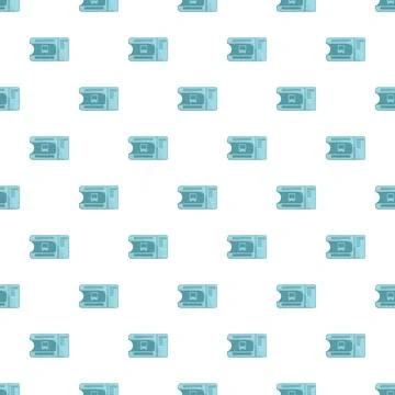 Bus ticket payment passing public transport seamless pattern Stock Illustration