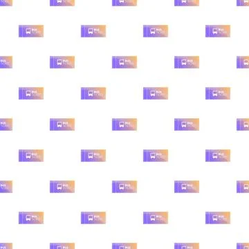 Bus ticket repeating pattern for transportation design Stock Illustration