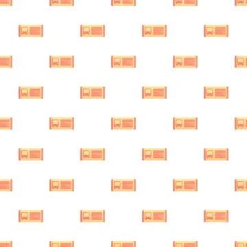 Bus ticket seamless pattern for public transportation background Stock Illustration