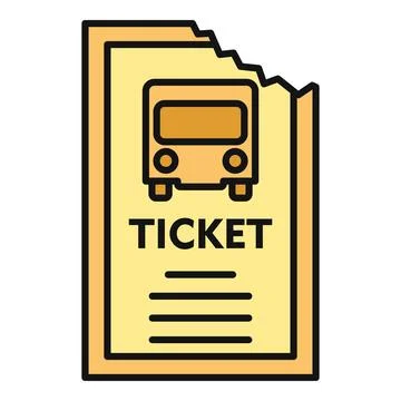 Bus ticket stub with a bus icon and text Stock Illustration