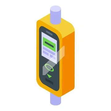 Bus ticket validation machine for validating tickets before boarding Stock Illustration