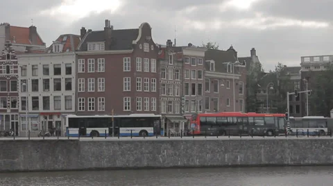 Bus traffic in Amsterdam Stock Footage 39752728