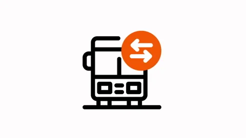 Bus Transfer Icon Animation - Seamless Transport Transition. Video stock 325402191