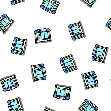 Bus transport stop vector seamless pattern Stock Illustration