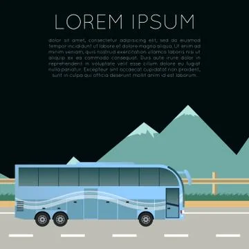 Bus trip banner Stock Illustration