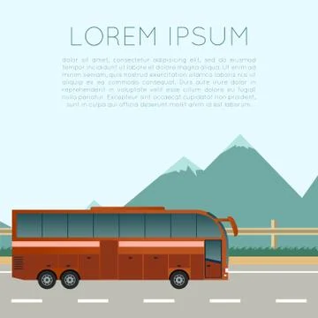 Bus trip banner Stock Illustration