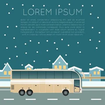 Bus trip banner Stock Illustration