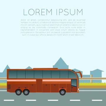 Bus trip banner Stock Illustration