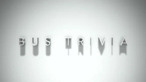Bus trivia 3D title animation with shadows on a white background Stock Footage 297103594
