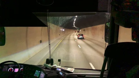 On a bus into a tunnel Video stock 103529005