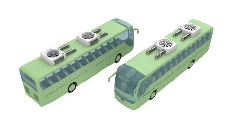 Bus with two large air conditioners on the roof Stock Illustration