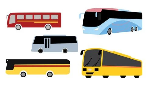 Bus Vector Collection Stock Illustration