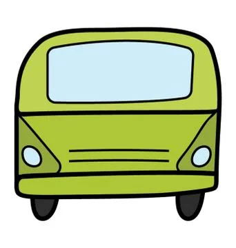 Bus vector icon in doodle design Illustrazione stock