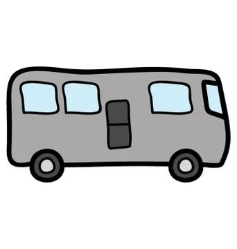 Bus vector icon in doodle design Stock Illustration