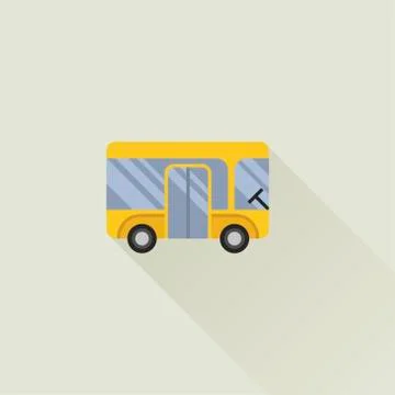 Bus vector icon flat style Stock Illustration