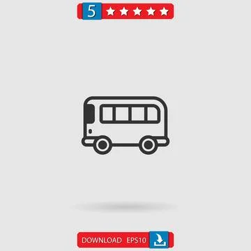 Bus vector icon Illustrazione stock