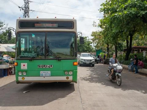 Bus in Vientiane, Laos Stock Photos
