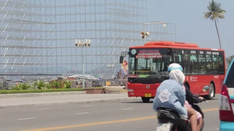 Bus in Vietnam in motion Video stock 241492307