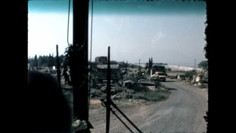 Bus View of Ancient Ruins Stock Footage 277585093