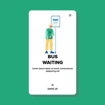 Bus waiting vector Stock Illustration