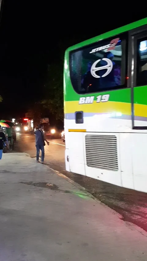 Bus on the way out parking Stock Footage 232828271
