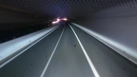Bus way timelapse night Stock Footage 152716662