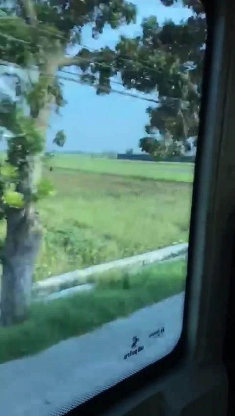 Bus Window, goes to karimun java , indonesia . bus trip Stock Footage 217914001