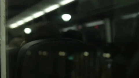 Bus Window Reflections Stock Footage 76848764