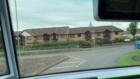 Bus Window View of Fareham Road Junction Stock Footage 346176906