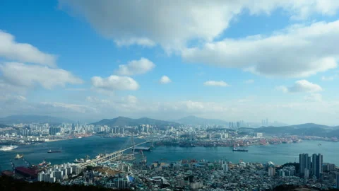 Busan Aerial Timelapse Video stock 332913059