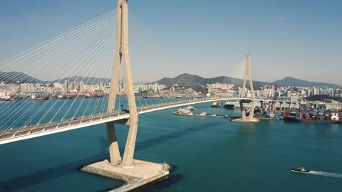 Busan Harbor Bridge Stock Footage 236103377