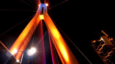 Busan Port Bridge Nightscape Stock Footage 101003483