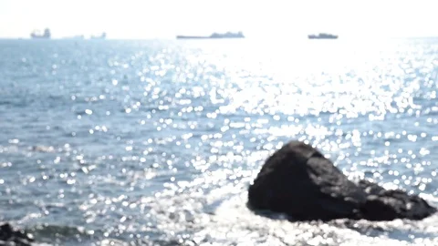 Busan Rocks and Wave Stock Footage 101004057