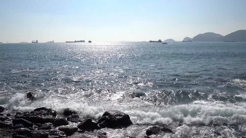 Busan Sea Wave Stock Footage 101004041