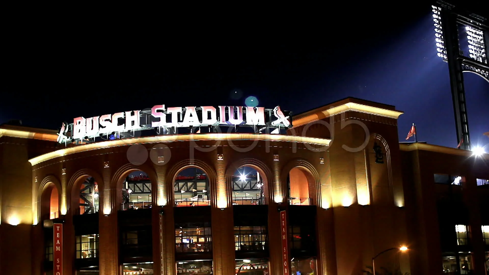 Busch stadium at night, Stock Video