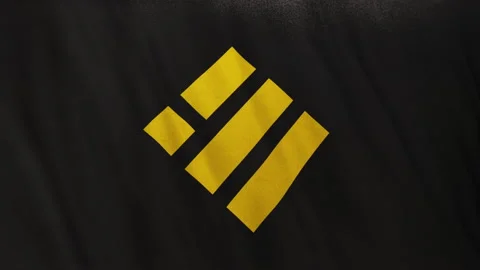 BUSD Binance USD icon logo on full-frame black flag loop banner background Stock Footage 159114255